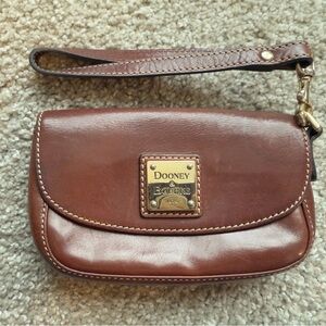 Dooney & Bourke Rich Brown Leather Wristlet